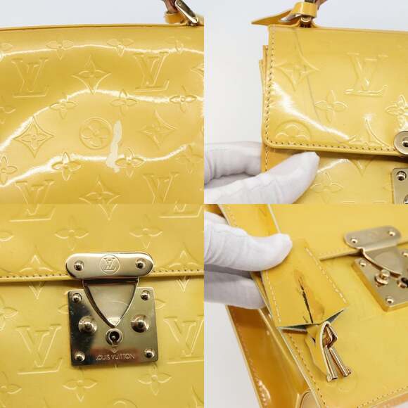 LOUIS VUITTON Monogram Vernis Spring Street Bag Lime Yellow M91068 - Picture 11 of 13